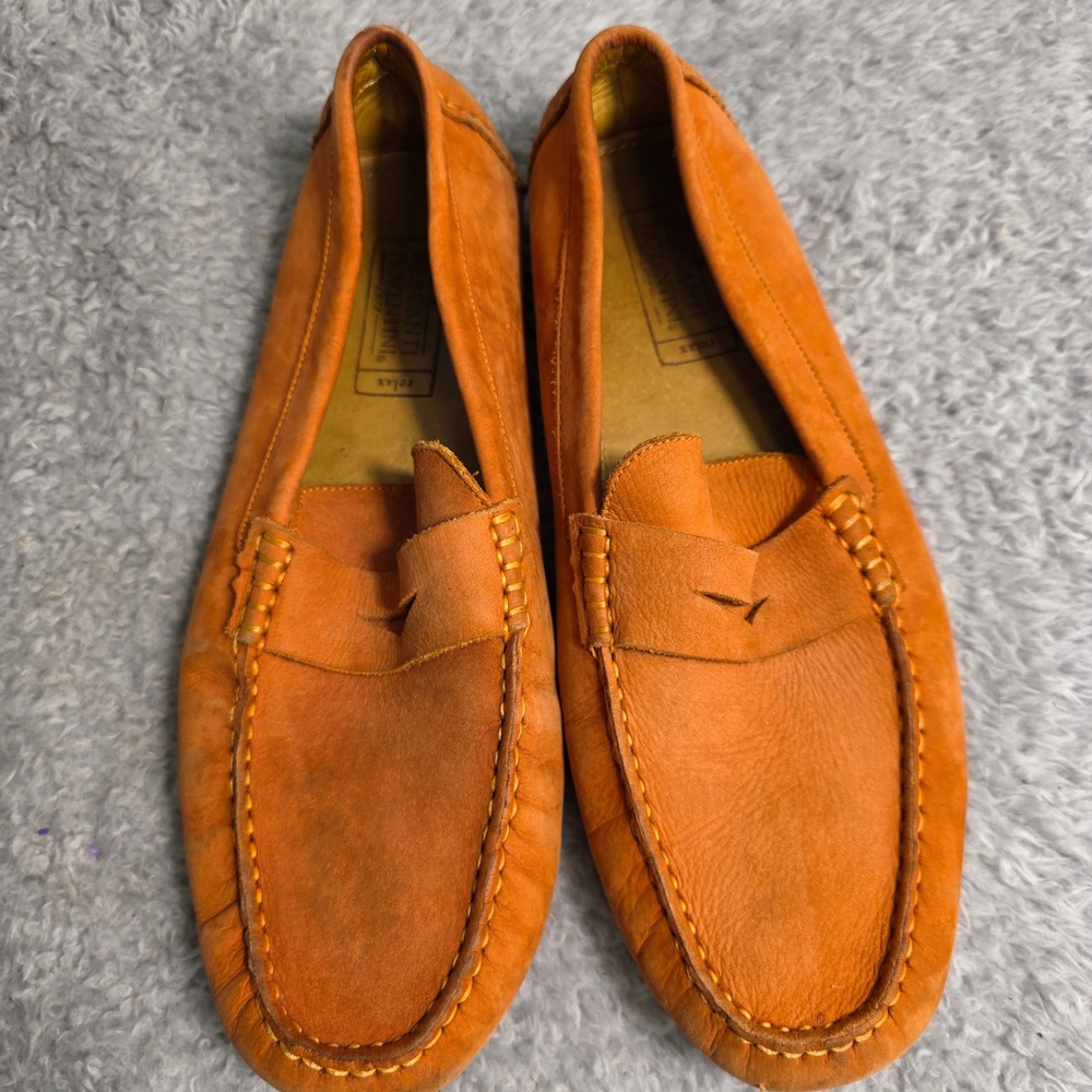Mercanti Fiorentini Relax Penny Loafer Orange Leather Driving Mocs Mens 10M Fair